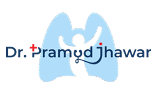 Dr Pramod Jhawar chest physician and pulmonologist clinic logo in Indore for lung and respiratory care