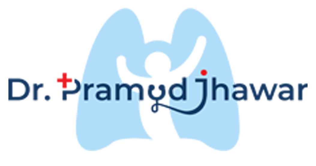 Dr Pramod Jhawar chest physician and pulmonologist clinic logo in Indore for lung and respiratory care