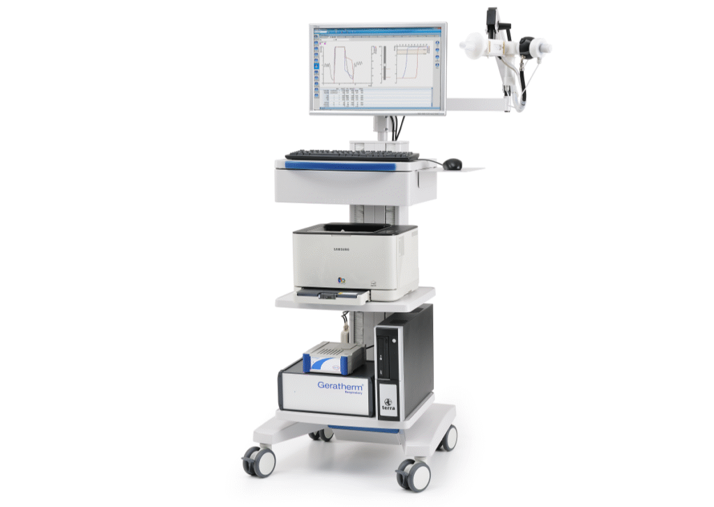 Advanced pulmonary function testing machine for PFT and DLCO lung function analysis