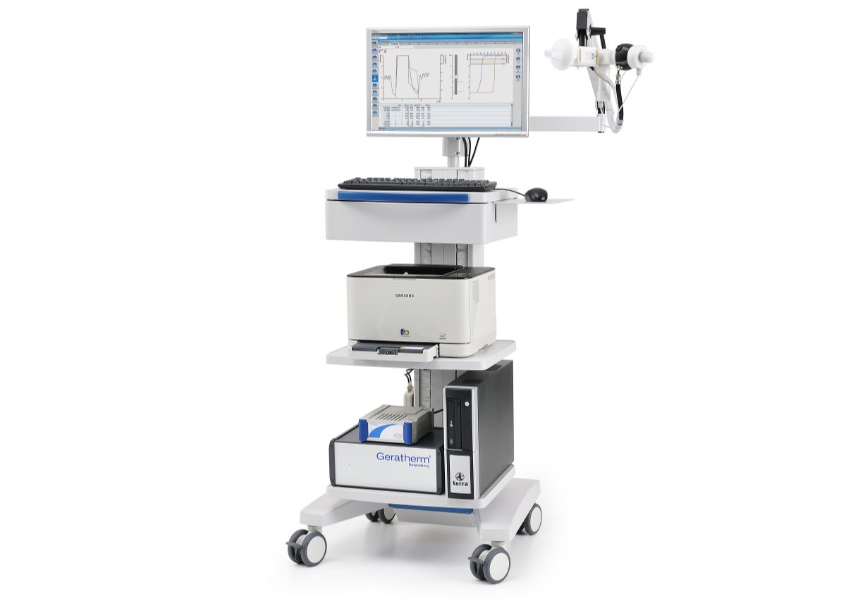 Advanced pulmonary function testing machine for PFT and DLCO lung function analysis